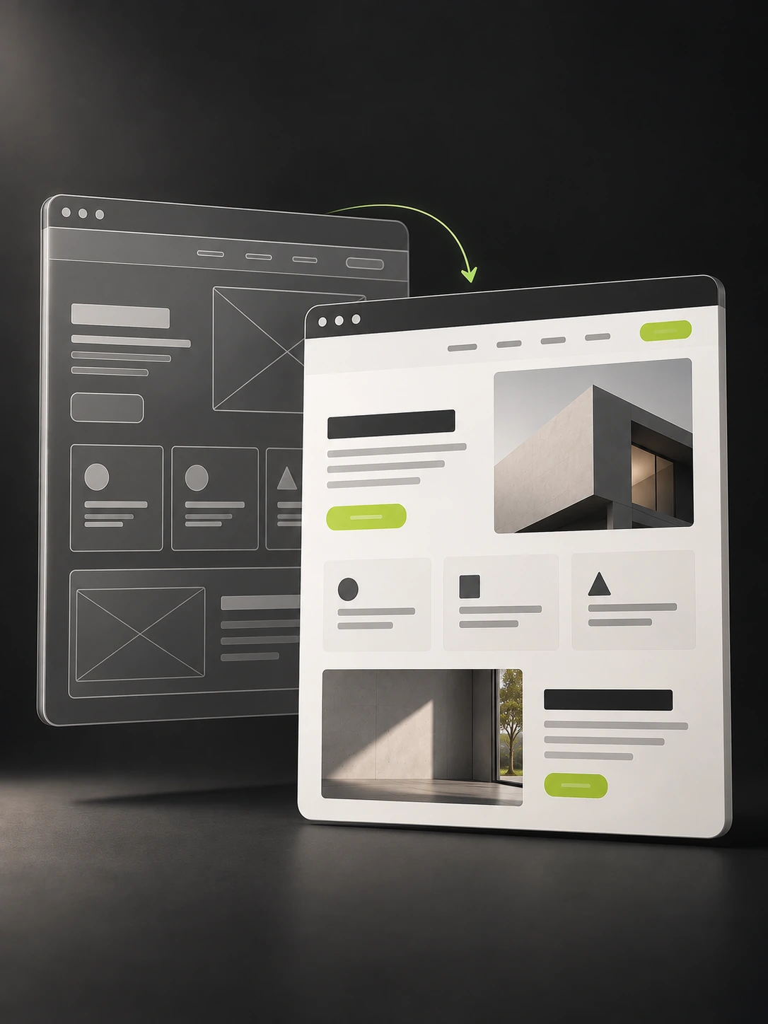 Proces de UI/UX design Index Studio: de la wireframe la interfața finală a paginii